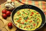 Фритатта с цветной капустой и грибами