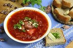 Постный борщ с фасолью