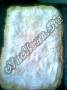Слой сахарной пудры и орехов