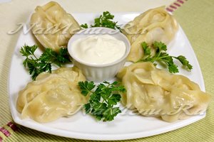 Манты с тыквой и мясом