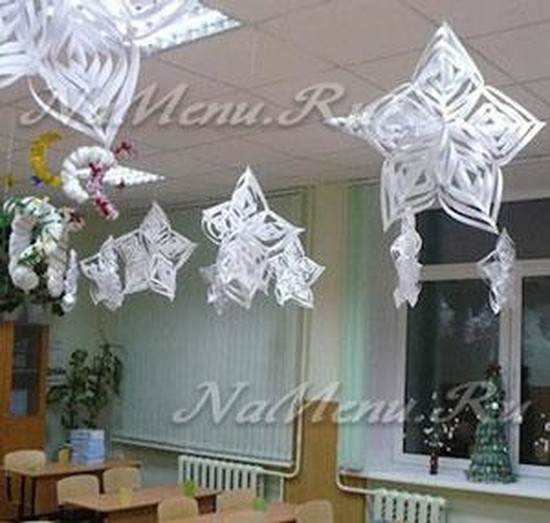 Украшение класса на Новый год 2018 своими руками
