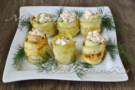 Рулетики из кабачков с разными начинками: рецепты с фото пошагово
