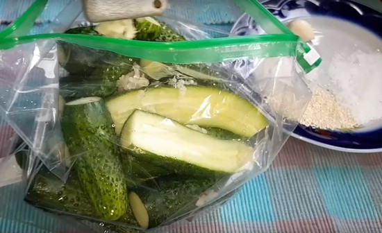 Малосольные огурцы в пакете – быстрый рецепт с чесноком и укропом, пошагово