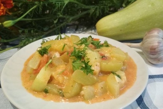 Жареные кабачки кубиками