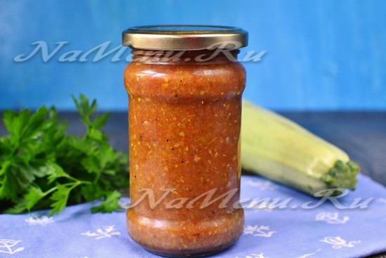 Аджика из кабачков с томатной пастой на зиму