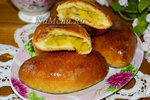 Дрожжевые булки с яблоками