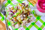 Постный салат с грибами