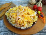 Макароны с кальмарами в сливочном соусе