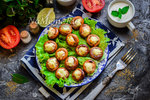 Сушки с фаршем в духовке с сыром