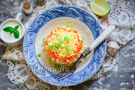 Классическая Мимоза с рыбными консервами и сыром