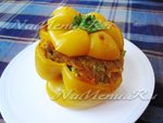 Перец, фаршированный грибами и морковью