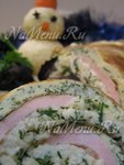 Яичный рулет с начинкой