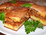 Пирог с мясом и капустой