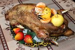 Гусь с яблоками  в духовке