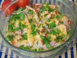 Испанская тортилья с ветчиной в микроволновке
