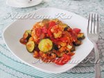 Тушеная цветная капуста с овощами
