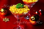 Салат-коктейль с ветчиной и кукурузой