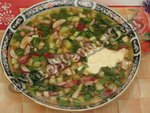 Рецепт окрошки с кальмарами