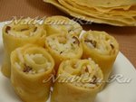 Блинчики с рисом и куриными сердечками