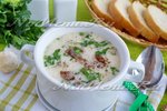 Сырный суп с курицей и грибами