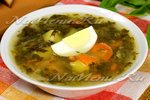 Щи со щавелем, крапивой и яйцом