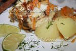 Сочный и вкусный минтай, запеченный с картофелем