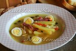 Весенний суп с перепелиными яйцами
