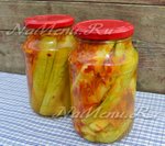 Маринованные кабачки в овощной приправе на зиму "Пальчики оближешь"
