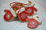 Песочное печенье на елку «Варежки»