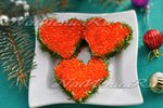 Канапе с красной икрой "Сердечки"