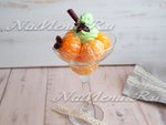 Мандарины в сиропе c елочкой из белкового крема