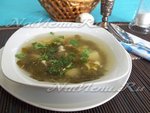 Зеленый борщ с рисом