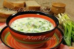 Мясная окрошка на кефире