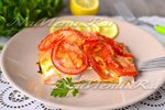 Горбуша, запеченная в духовке с морковью, луком и майонезом