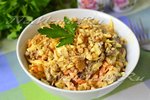 Салат с печенью, морковью и луком