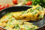 Хлебный пай с яйцом, грибами и шпинатом