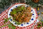 Свинина с картошкой и чечевицей