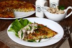 Швейцарский картофель Rosti с грибным соусом на сметане