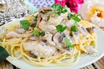 Куриная грудка с шампиньонами в сливочном соусе