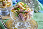 Салат с яичными блинчиками и колбасой